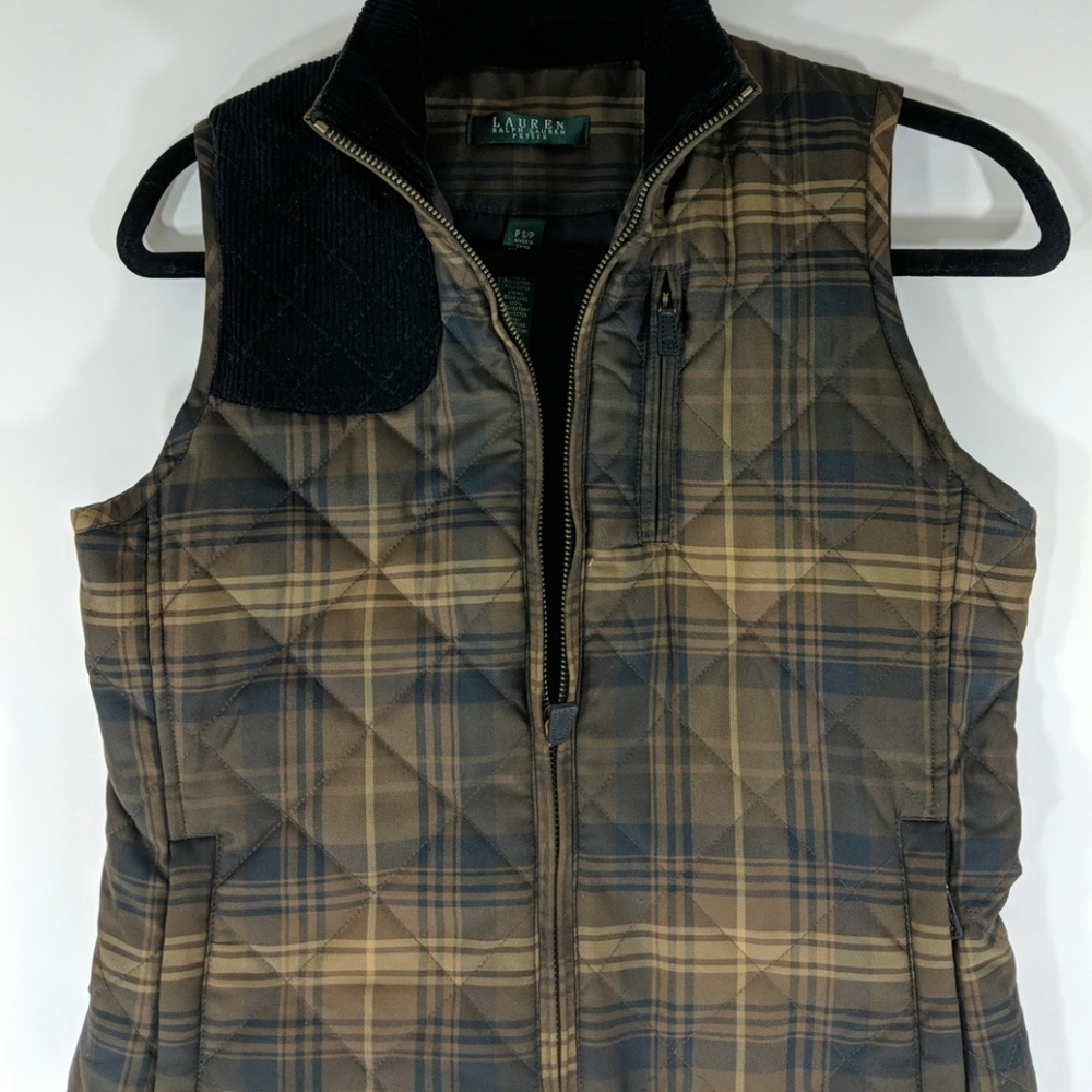 Ralph Lauren brown plaid vest